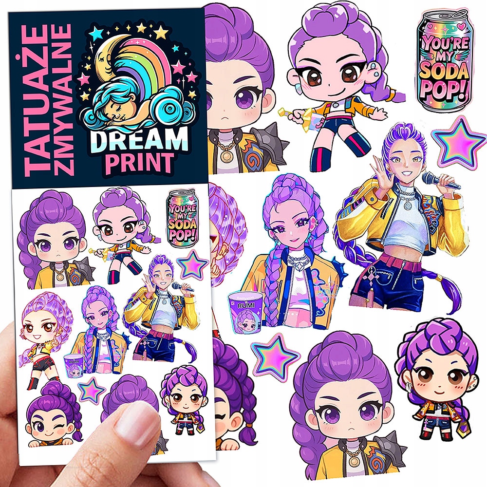 ДЕТСКИЕ МОЮЩИЕСЯ ТАТУИРОВКИ KPOP DEMON HUNTERS HUNTRIX