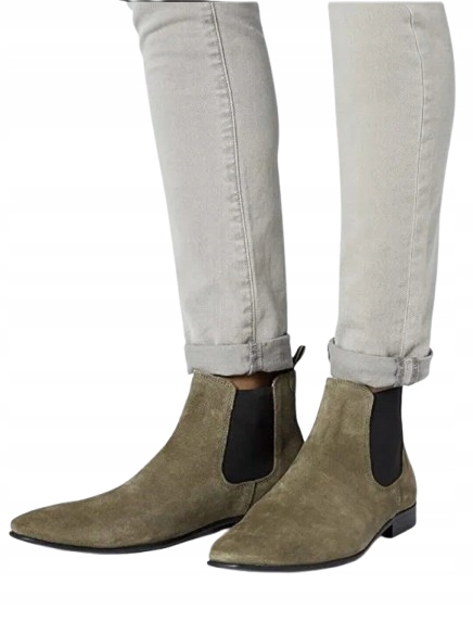 FIND SZTYBLETY MĘSKIE SKÓRZANE BRĄZOWE 47 1ŻGE