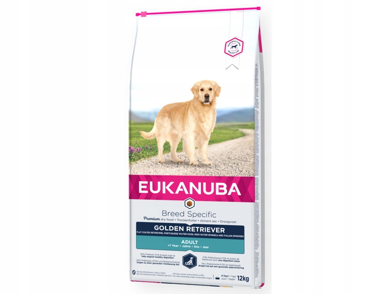 Karma dla psa Eukanuba Breed Specific Adult Golden Retriever Kurczak 12 kg