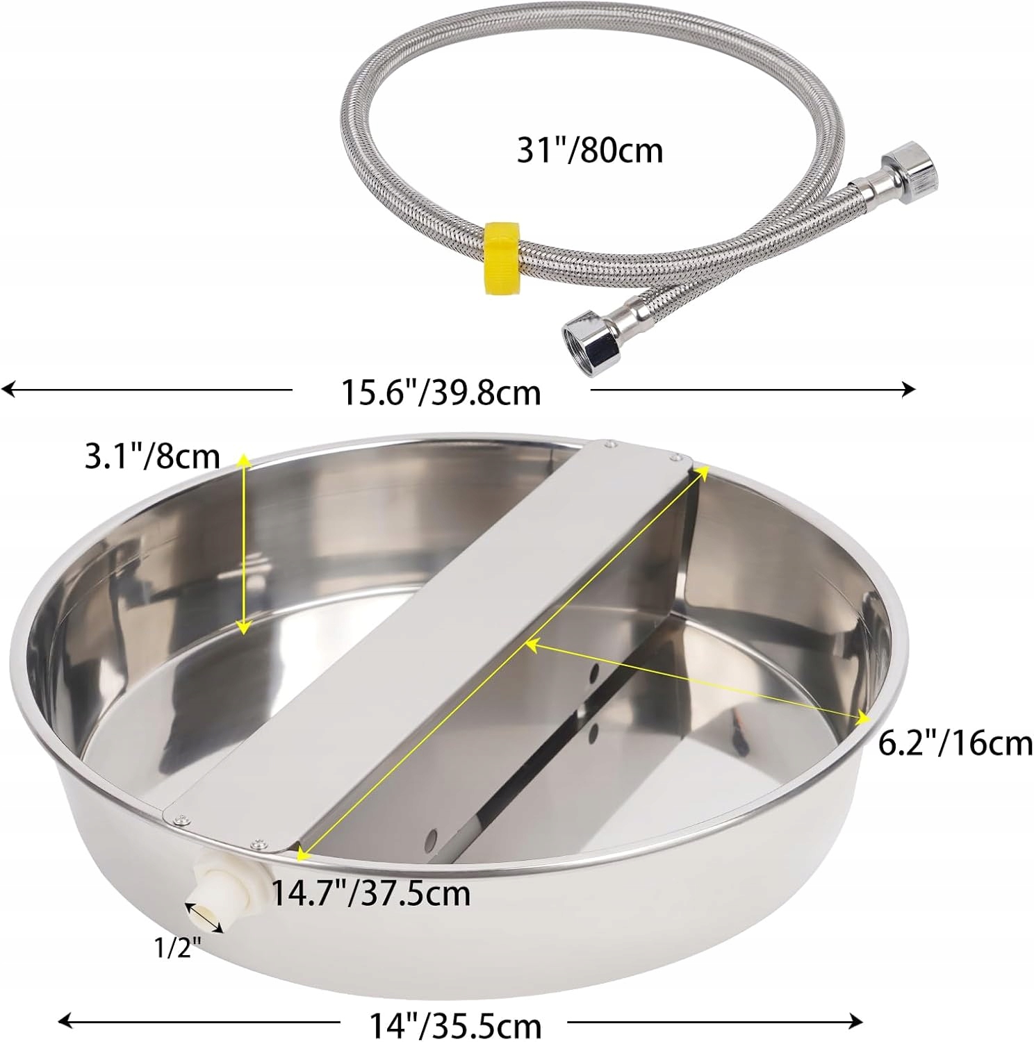 Levně Samonaplňovací automatická miska na vodu nerezová ocel pro psa 40 cm