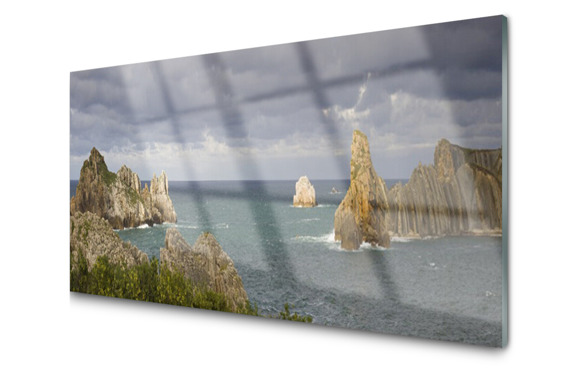 

Panel szklany dekor Morze Skały 120x60 + Klej