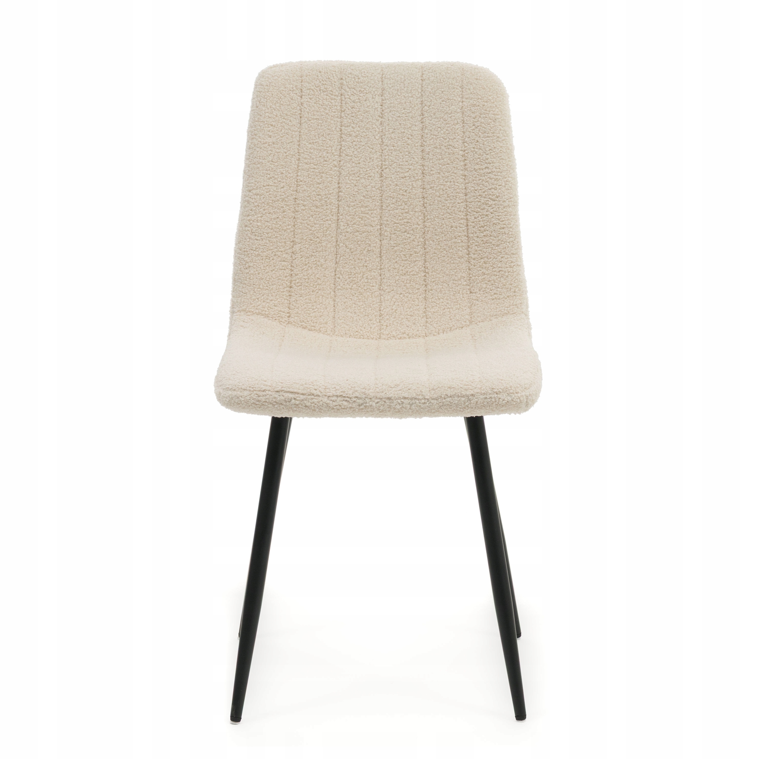 Krzesło Tapicerowane Do Salonu Jadalni Gela Boucle Teddy Jasnobeżowe Ecru