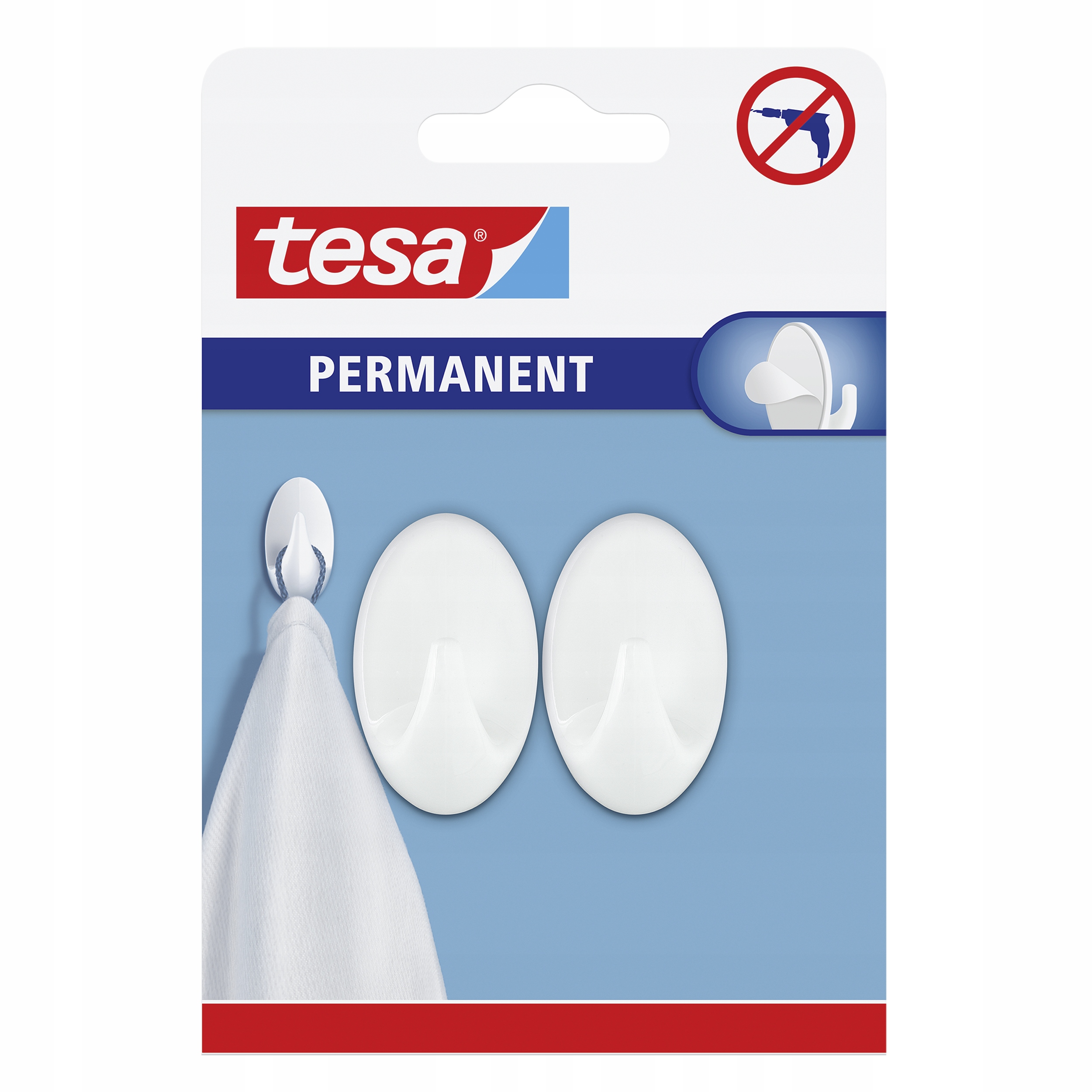 Haczyki wieszaki samoprzylepne tesa białe 2szt.