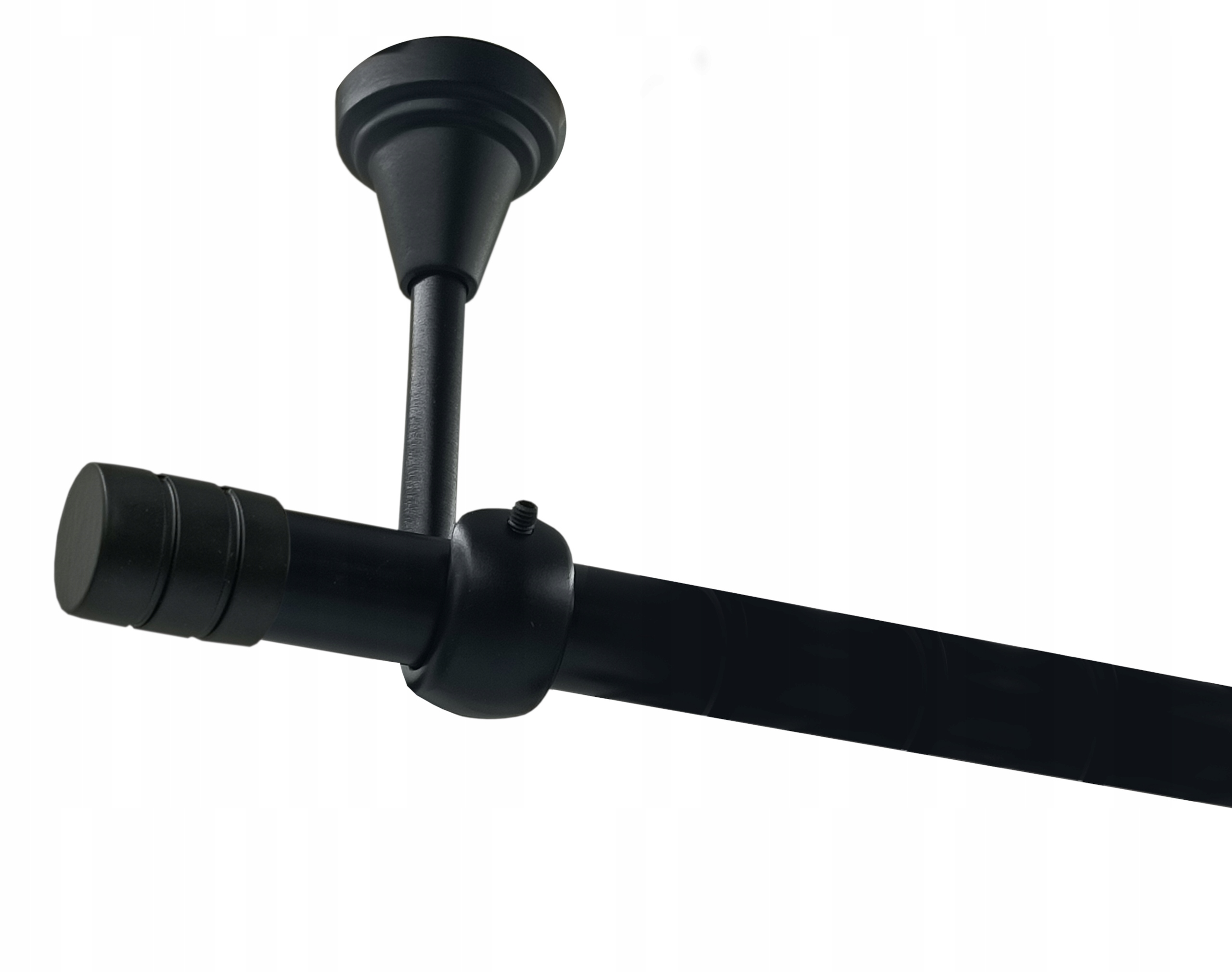 Garnýž Stropní Jednoduchý kovový černý matný 19 mm 280 cm fréza solo