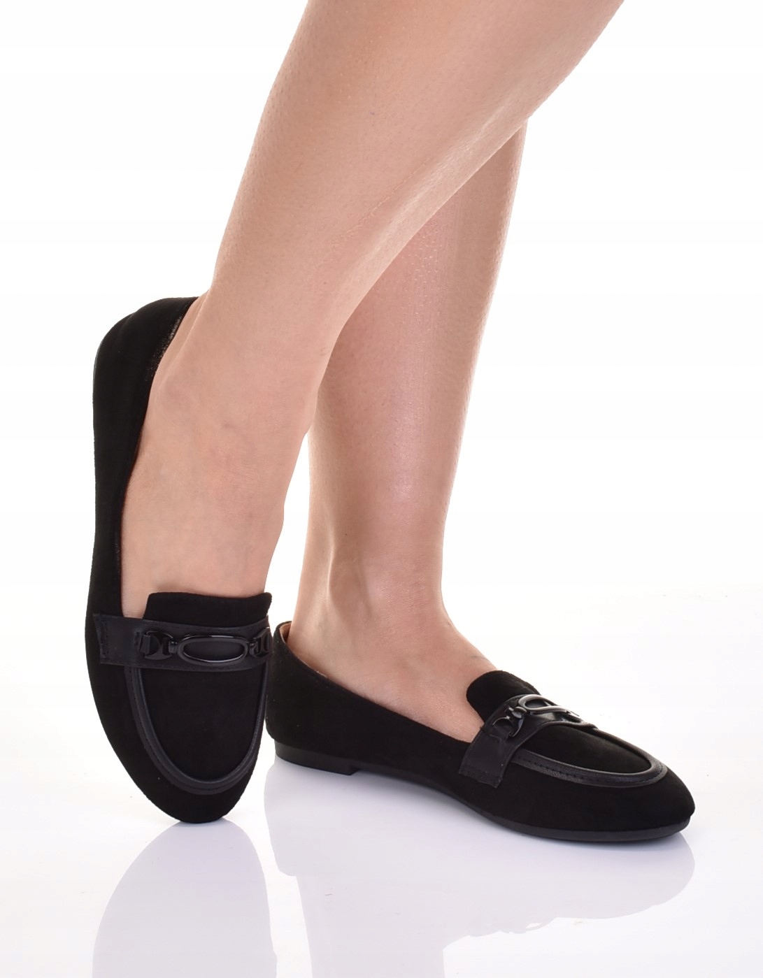 DAMSKIE MOKASYNY ZAMSZOWE LOAFERSY PÓŁBUTY MODNE CASUAL Oryginalne opakowanie producenta pudełko