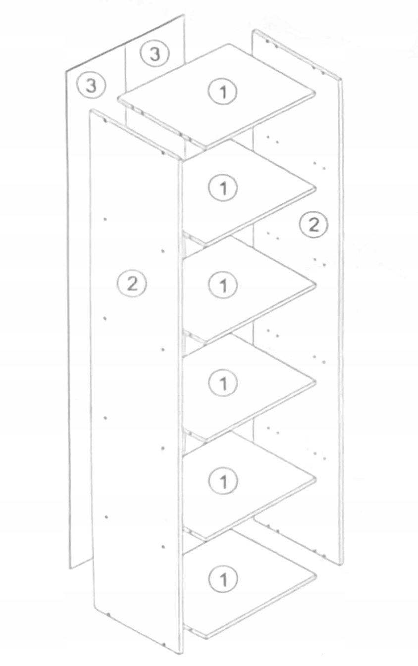 REGAŁ PODŁOGOWY PÓŁKA NA KSIĄŻKI I WSZYSTKO 1 x 5 BIAŁY Wysokość mebla 155 cm