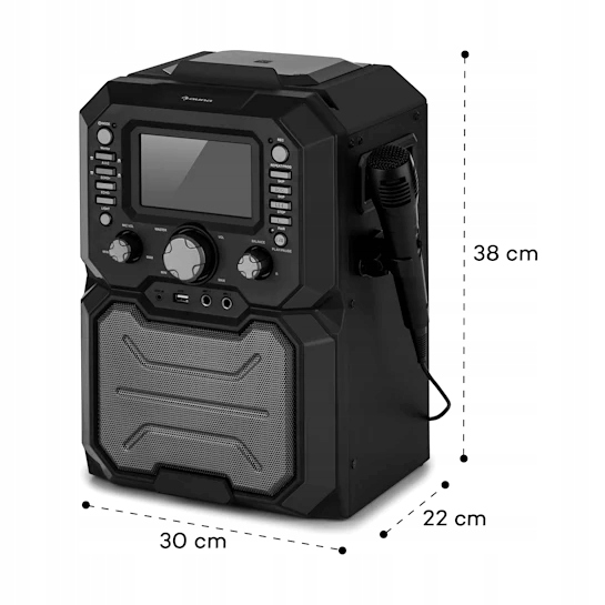 Zestaw do karaoke CD BT USB efekty LED Mikrofon Ekran Kod producenta 10035746