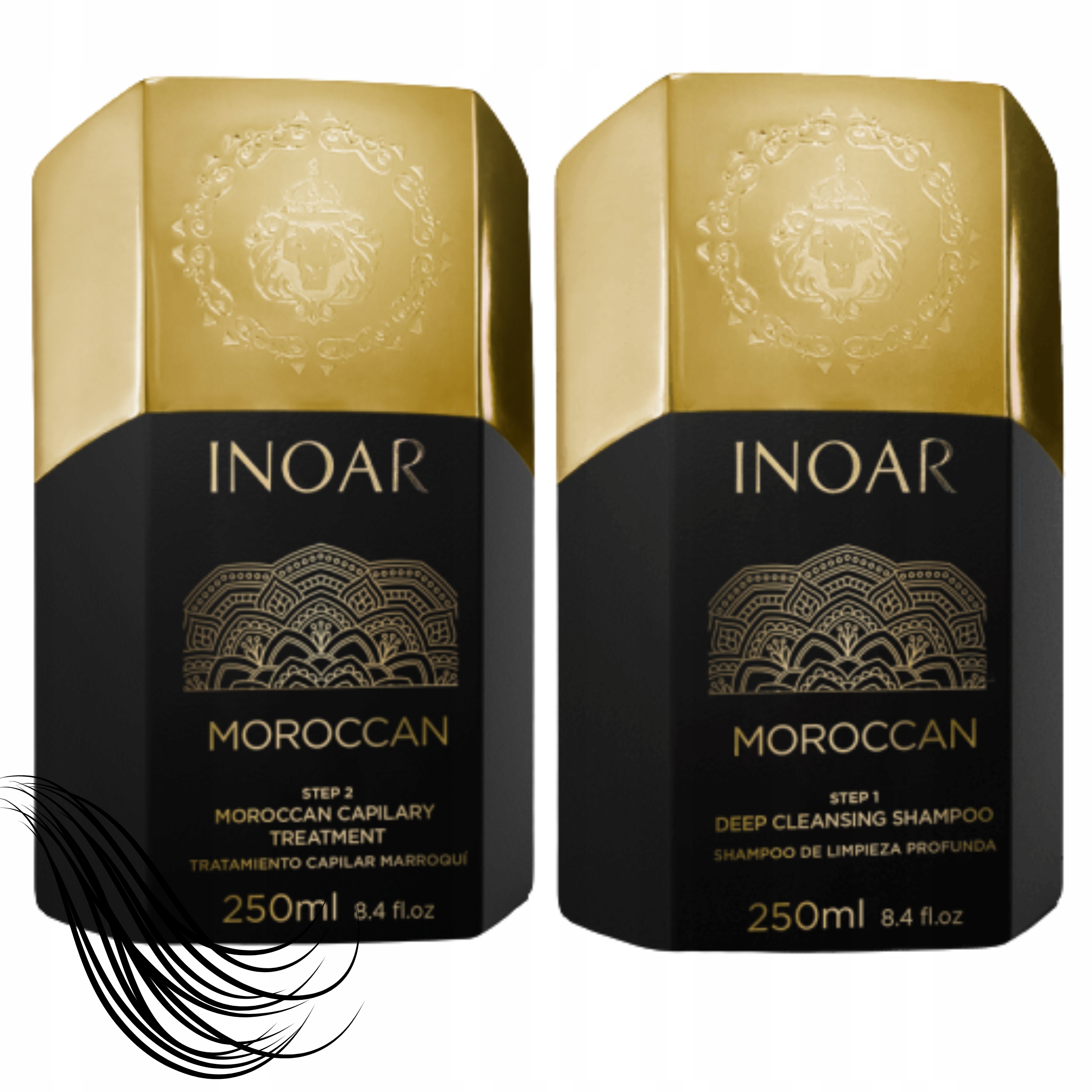 Inoar zestaw szampon oczyszczający 250 ml Keratyna 250ml Moroccan orygin