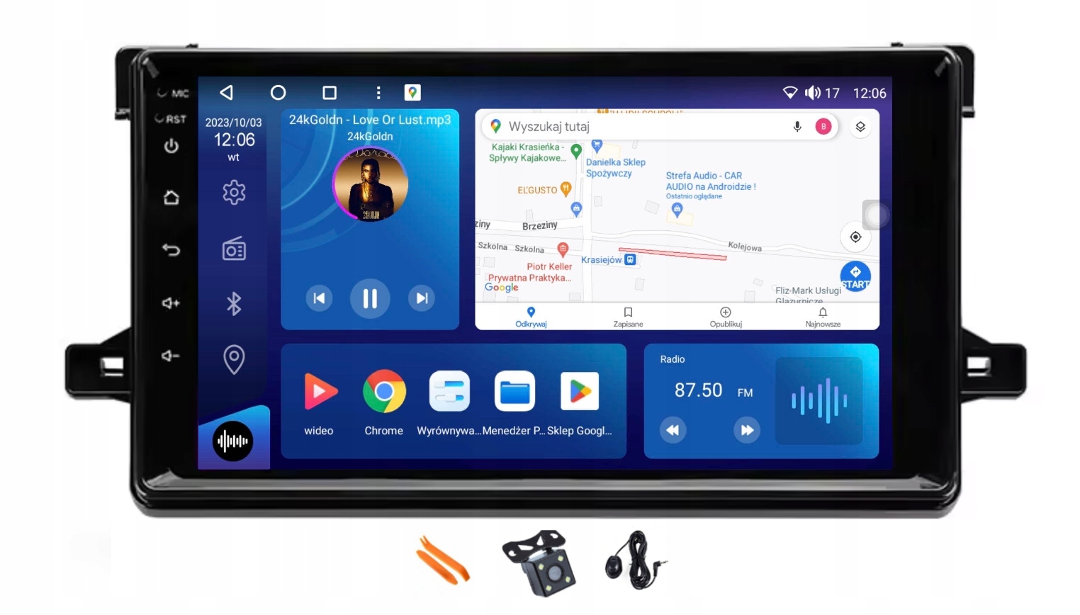 Radio Android Nawigacja Qled Carplay 128GB Lte Gps Dsp Toyota Prius 2016