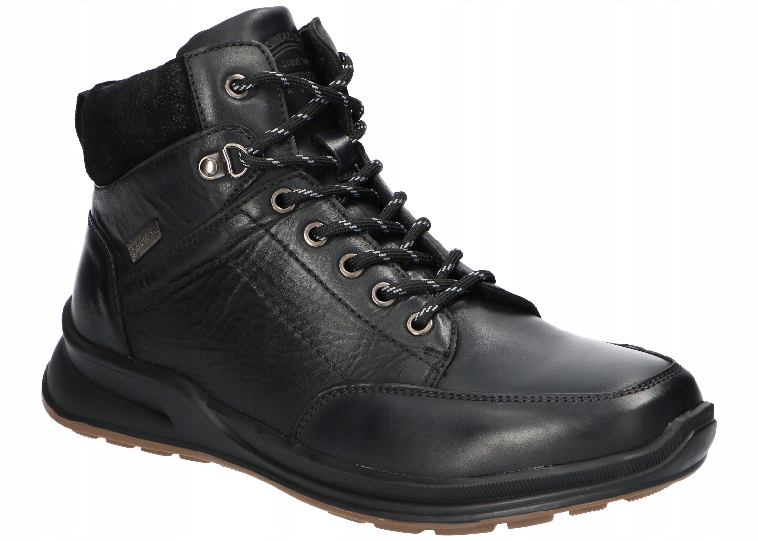 AMERICAN CLUB CY165 OCIEPLANE TRAPERY BUTY ZIMOWE SKÓRZANE MĘSKIE BLACK 44