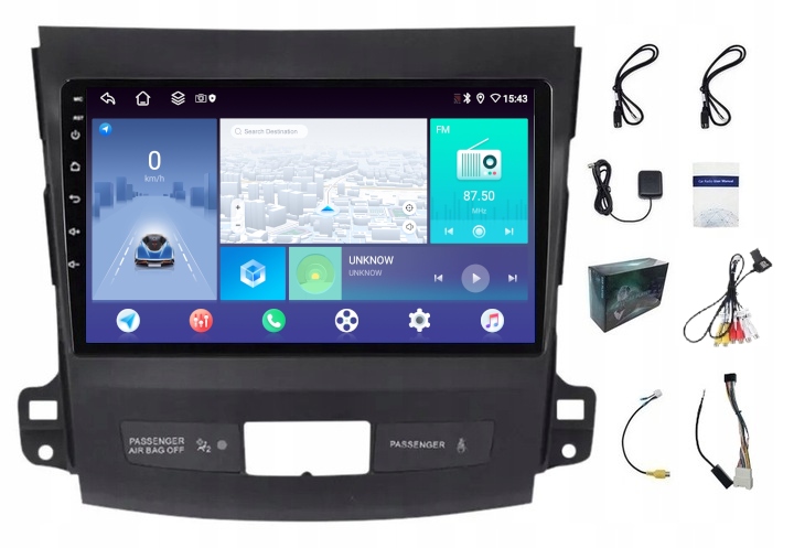 Rádio Navigácia Android Mitsubishi Outlander Peugeot 4007 4GB 64GB Sim