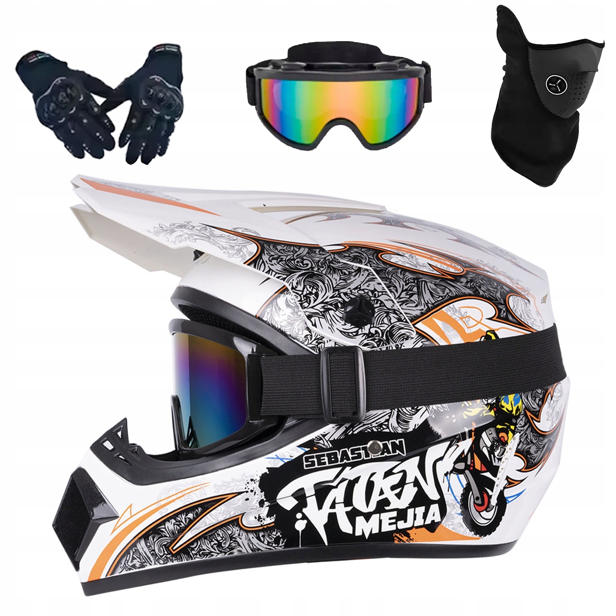 Helma Na Elektrickou Koloběžku Cross Enduro Quad Bmx Helma Brýle Rukavicexl