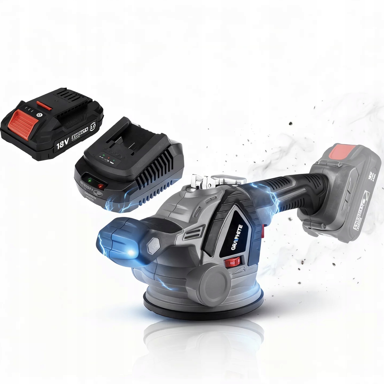 Graphite Přísavka Na Dlaždice Akumulátor 2AH 58GE148 18V Energy+ 334MM Kpl