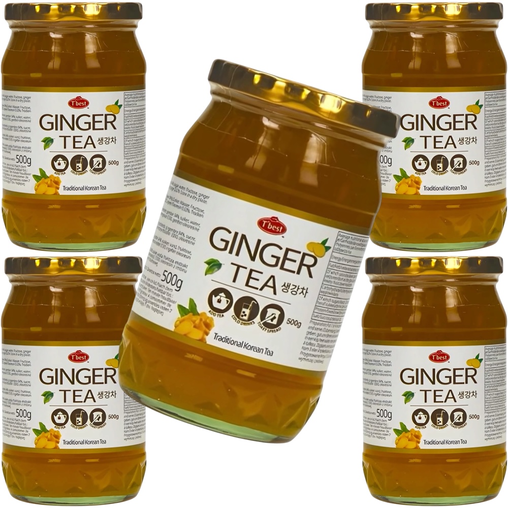 5 x Čaj Korejský Zázvorový Osvěžující Ice &amp; Hot Tea Ginger 500 g T'best
