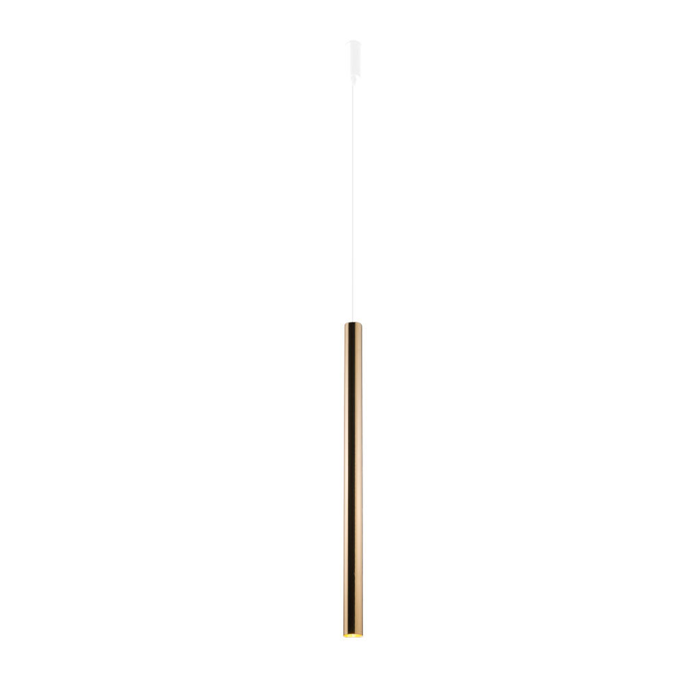 Závesná bodová lampa tuba 70 cm biela mosadzná nad stôl ostrov bar Amplex