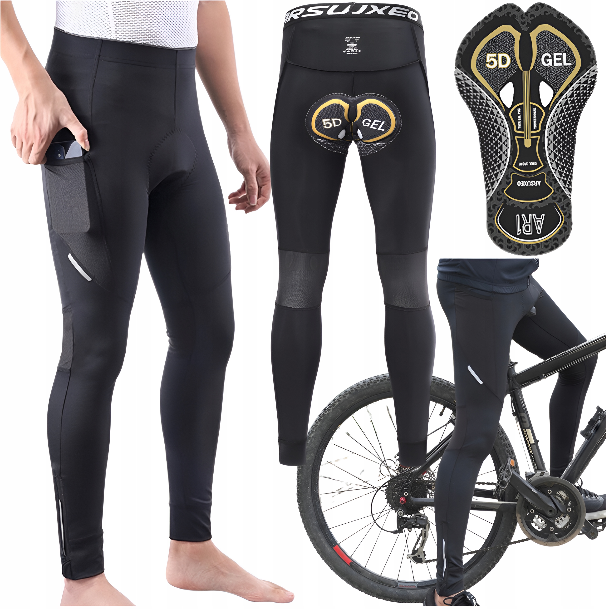 Длинные мужские велосипедные брюки с гелевой вставкой 5D спортивные H9 ARSUXEO