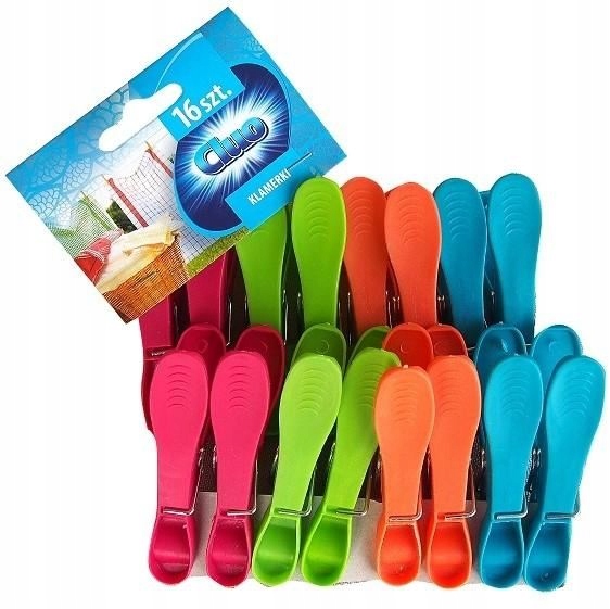 

Klamerki spinacze do prania 16 szt kolorowe