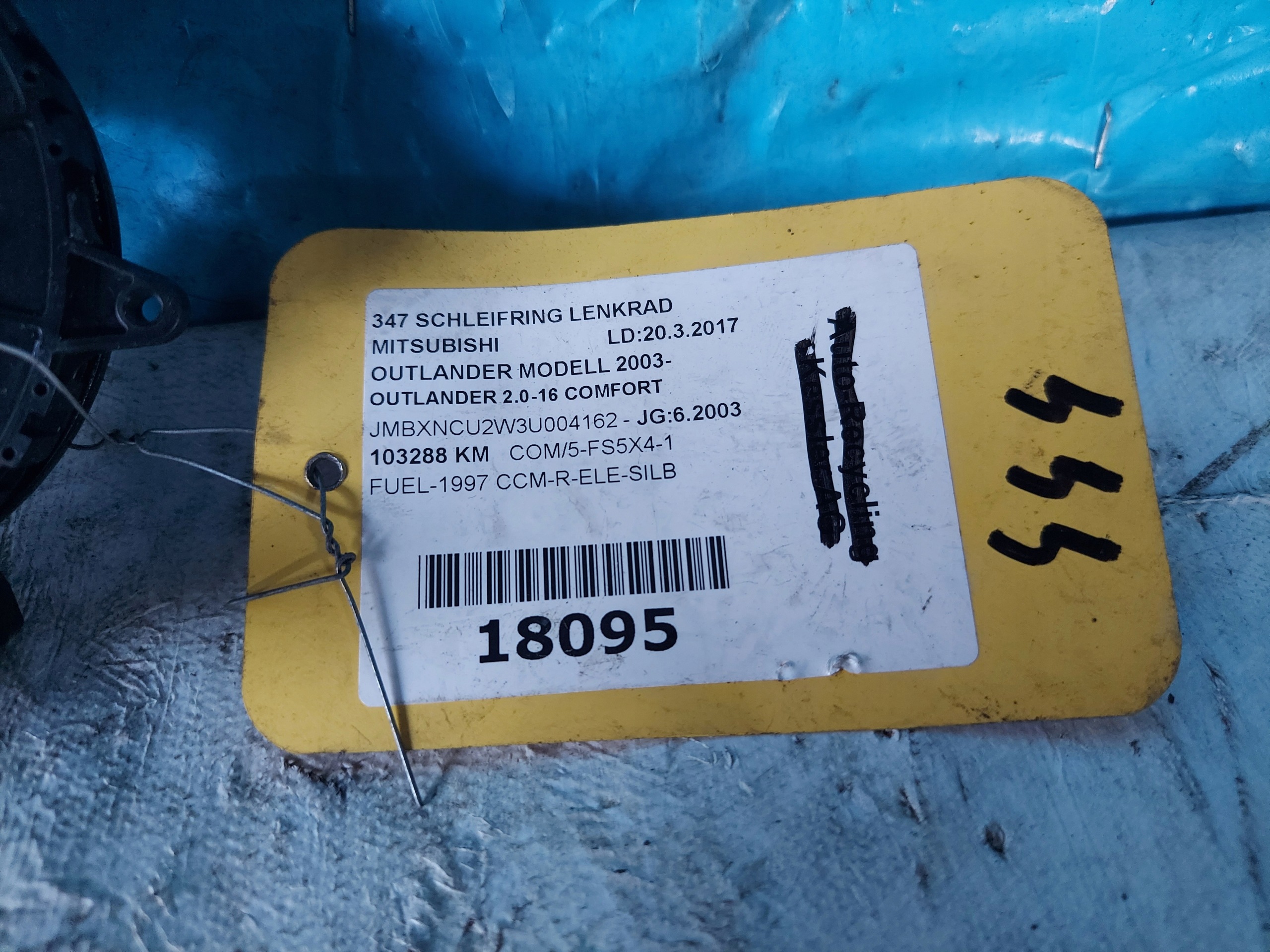ring airbag OUTLANDER 2.0 16 V 2003 R