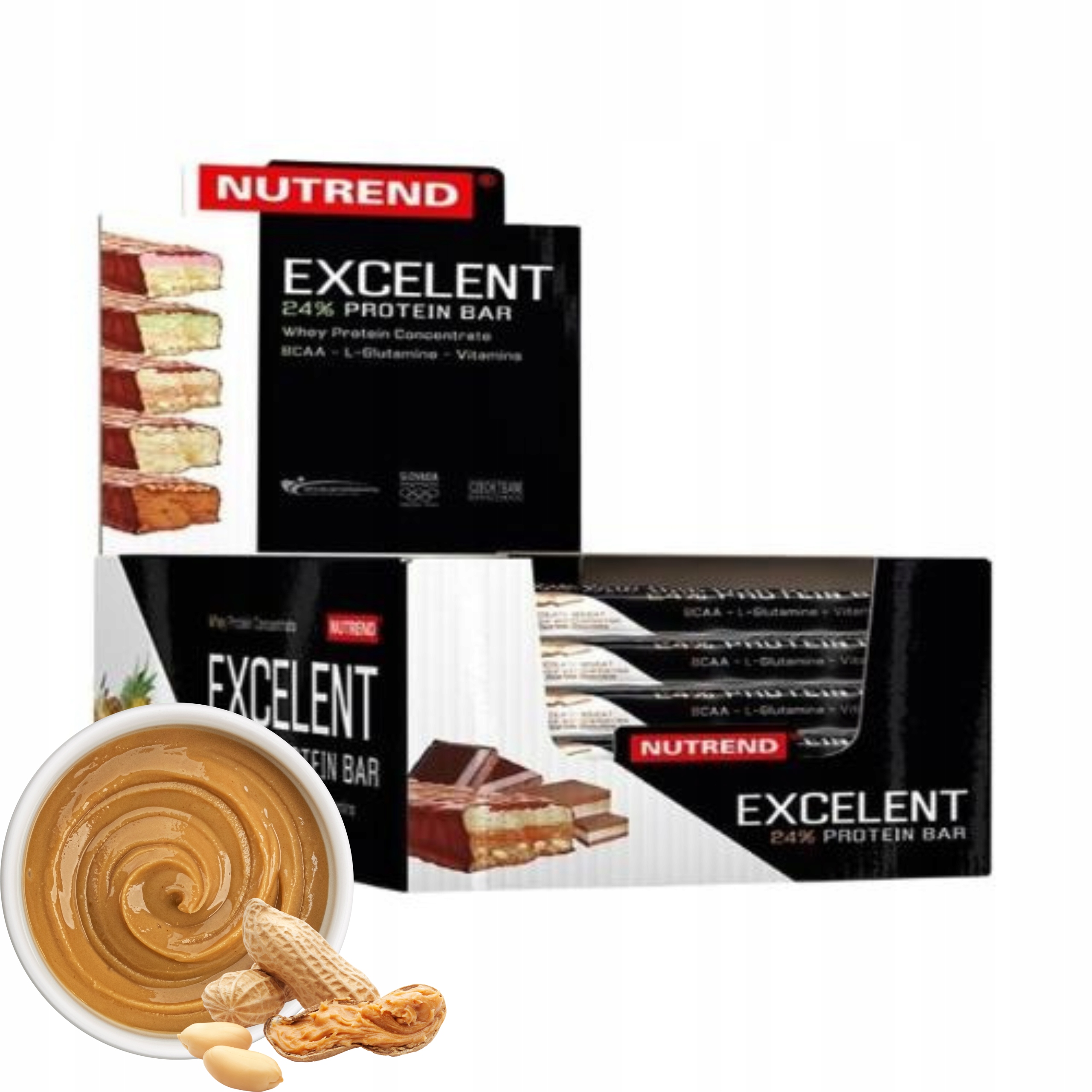 Proteinová Tyčinka Excelent Protein Bar x18 Bílkoviny Arašídový Krém Nutrend