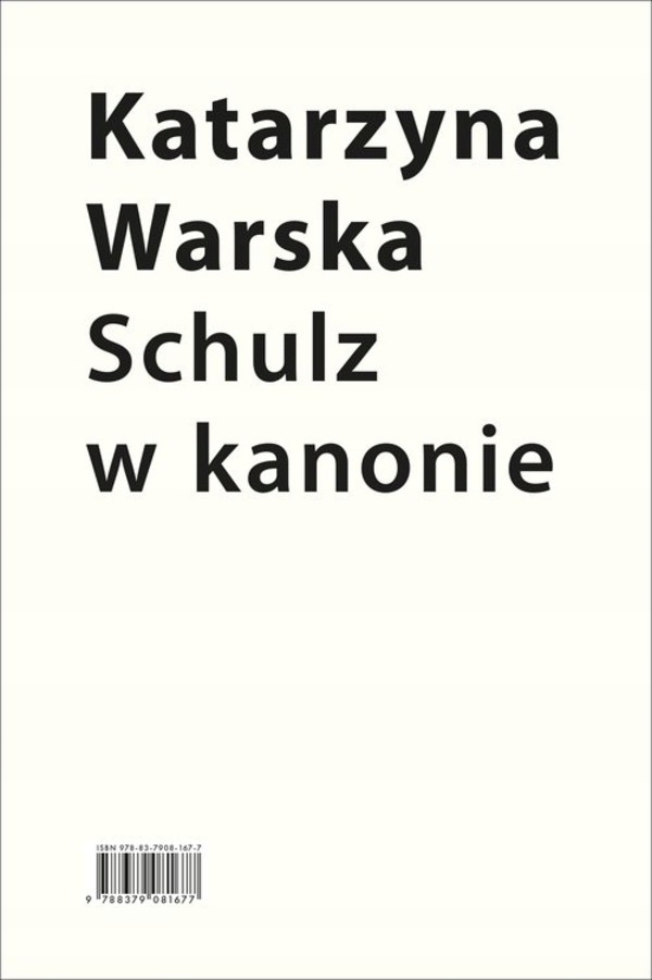 Schulz w kanonie Katarzyna Warska
