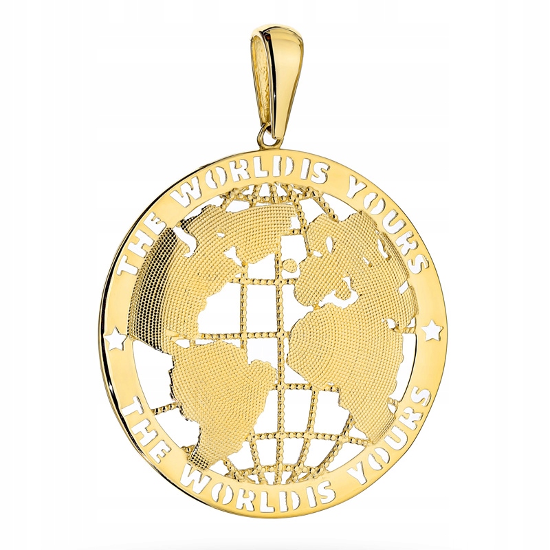 Zlatý Přívěsek Dámský pr. 585 Ažurová mapa světa 14k