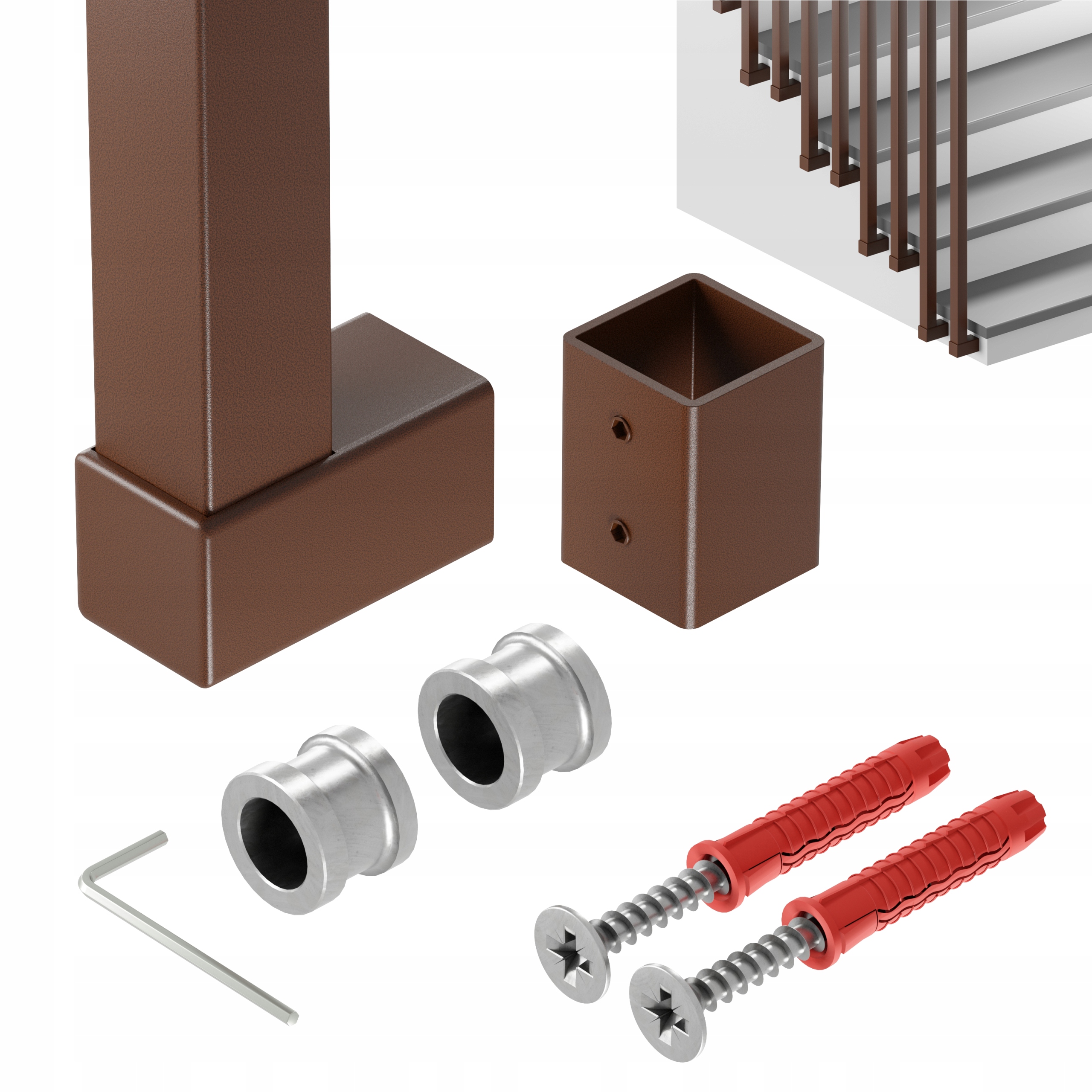 Zábradlí Na Schody Barierka Sloupek Bronz 25x25 mm 295 cm Harfa Soho