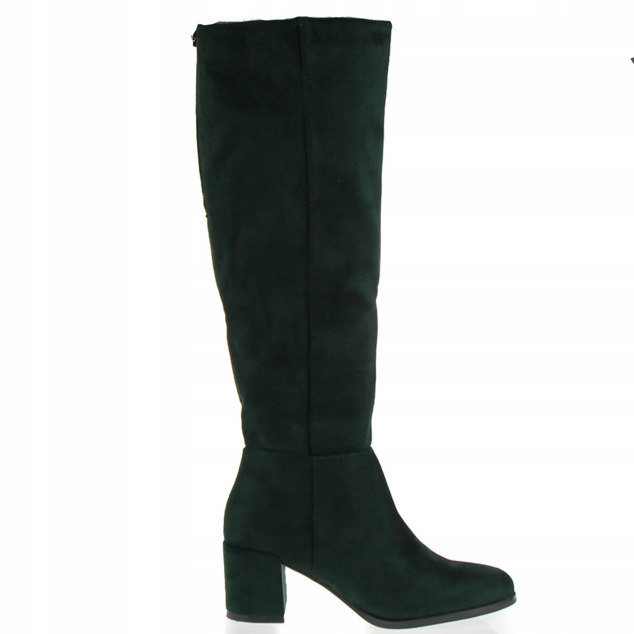 Klasické Kozačky Ke Kolenům Semišové Polské 36