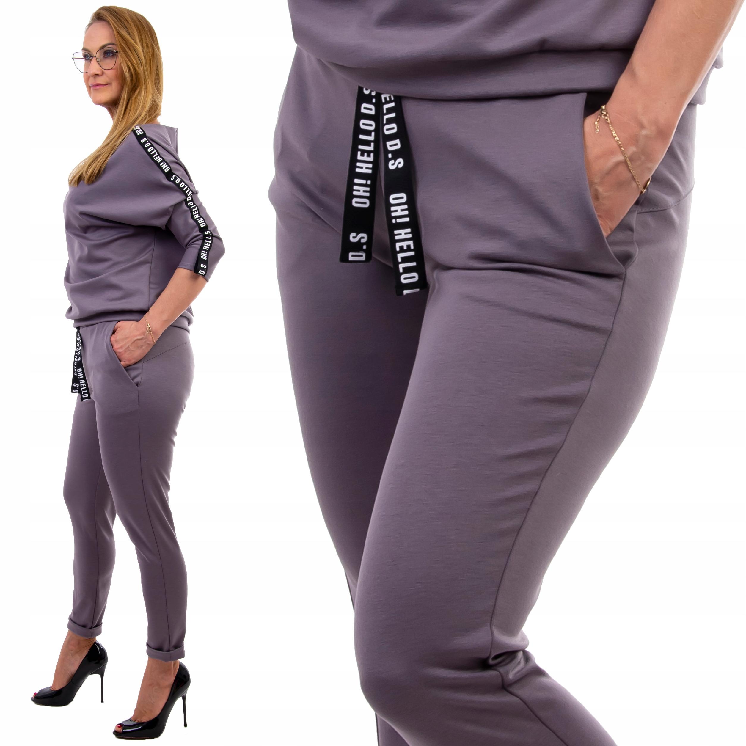 

S261 Spodnie z Mankietem Dres Grafitowe r L (40)