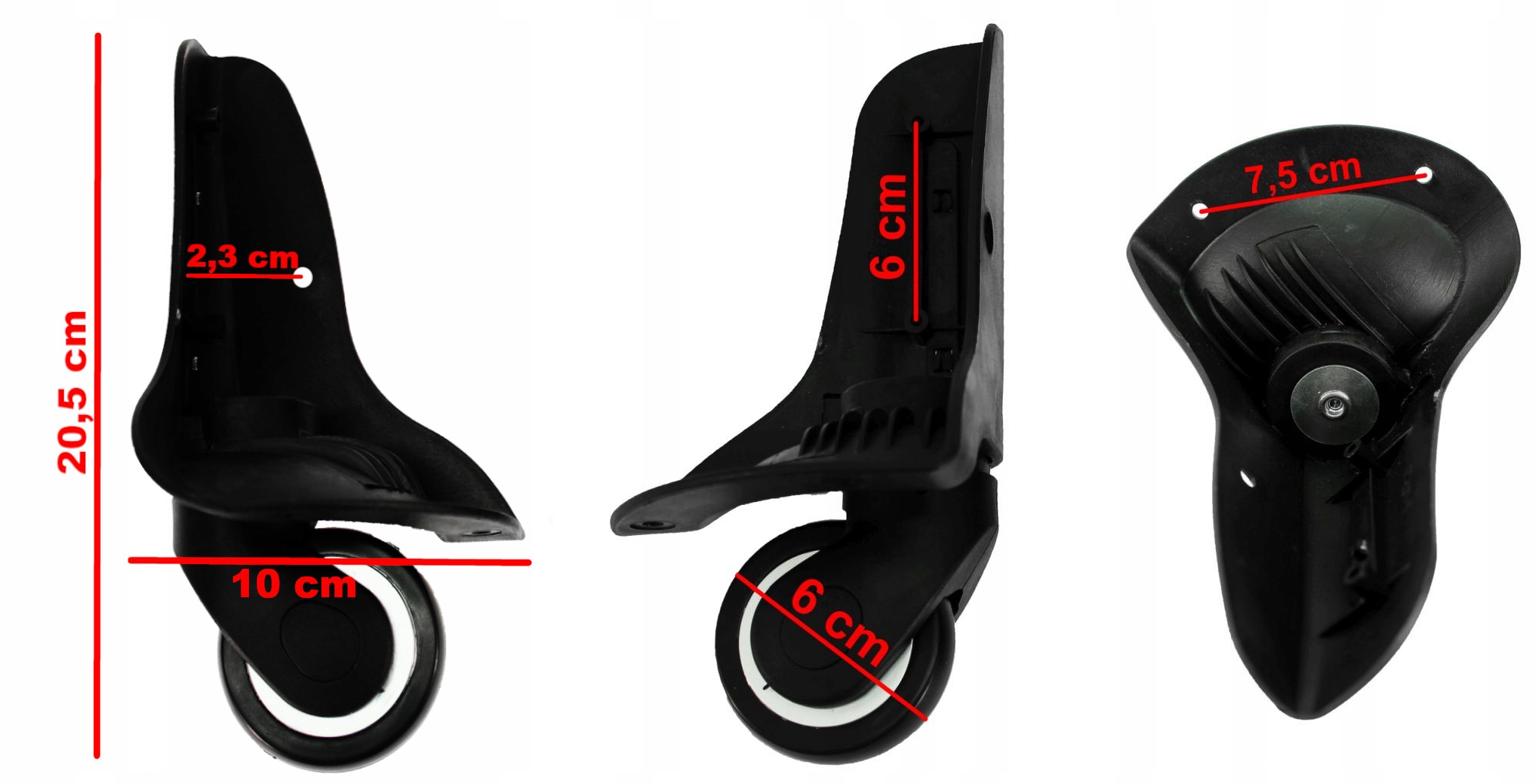 KÓŁKO DO WALIZKI CZĘŚĆ BAGAŻ SERWIS NAPRAWA CZĘŚCI Kolor czarny