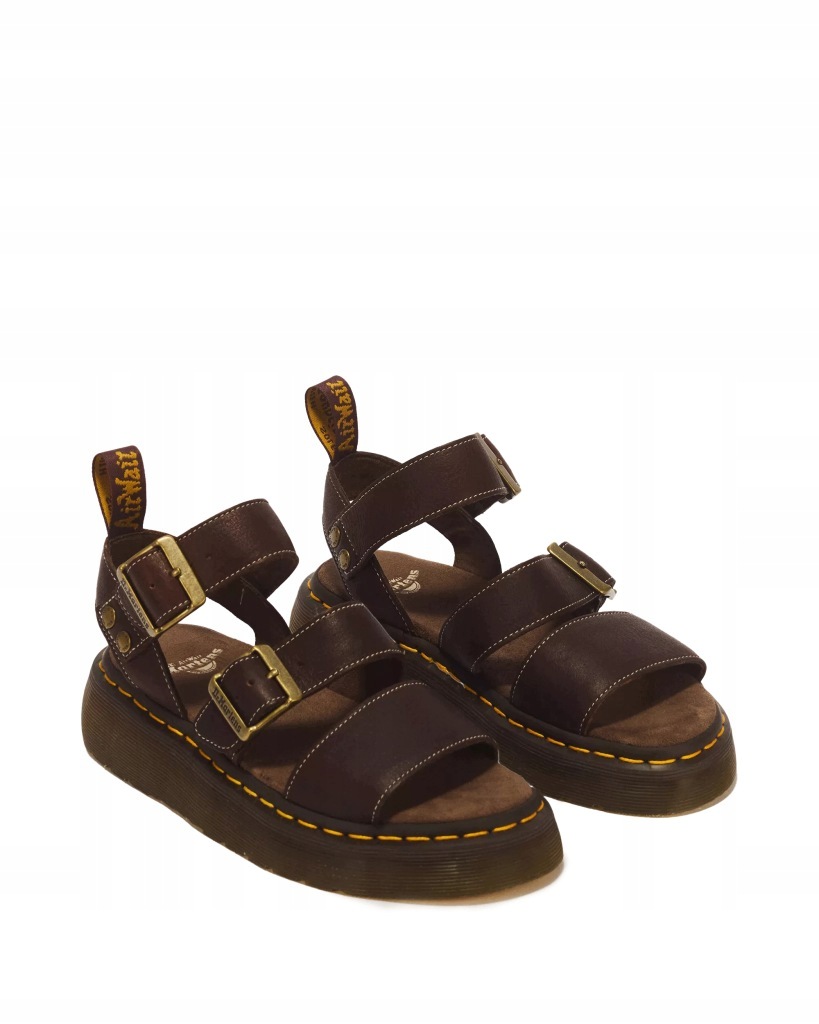 Dr. Martens Gryphon Quad Grizzly Sandály Kožené Platforma Hnědé vel.37