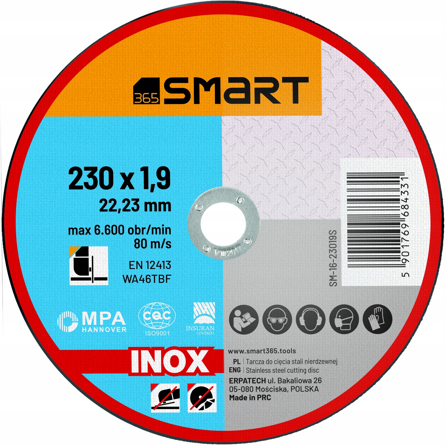 Kotouč na řezání nerezové oceli Inox 230 x 1,9 mm 25 Ks Smart365