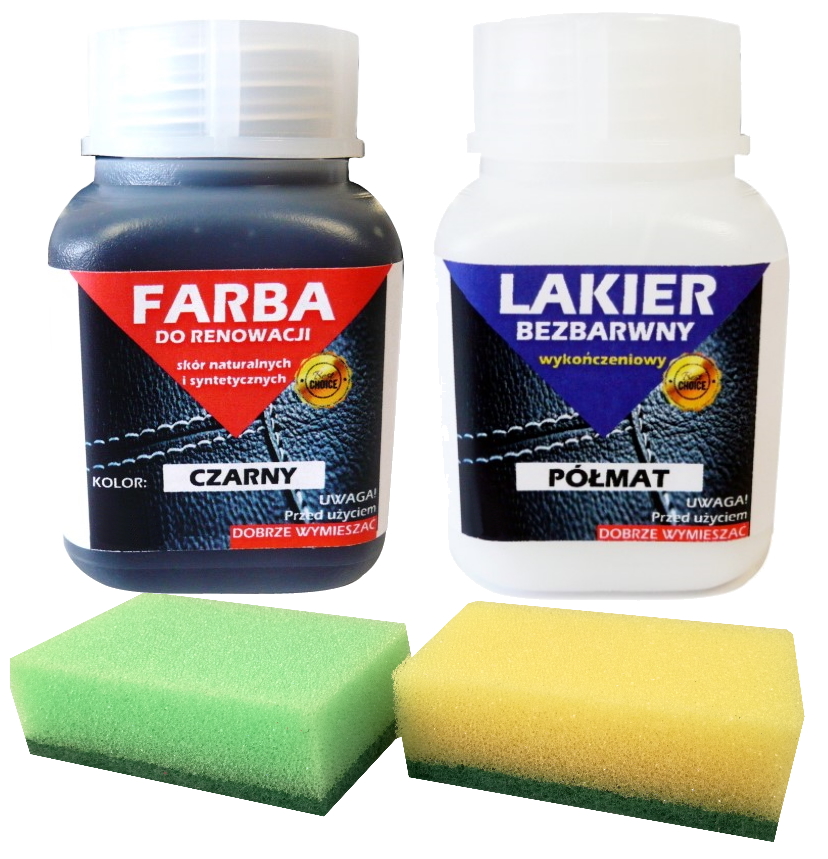 

Renowacja Butów Czarna Farba 50ml Lakier Gąbki