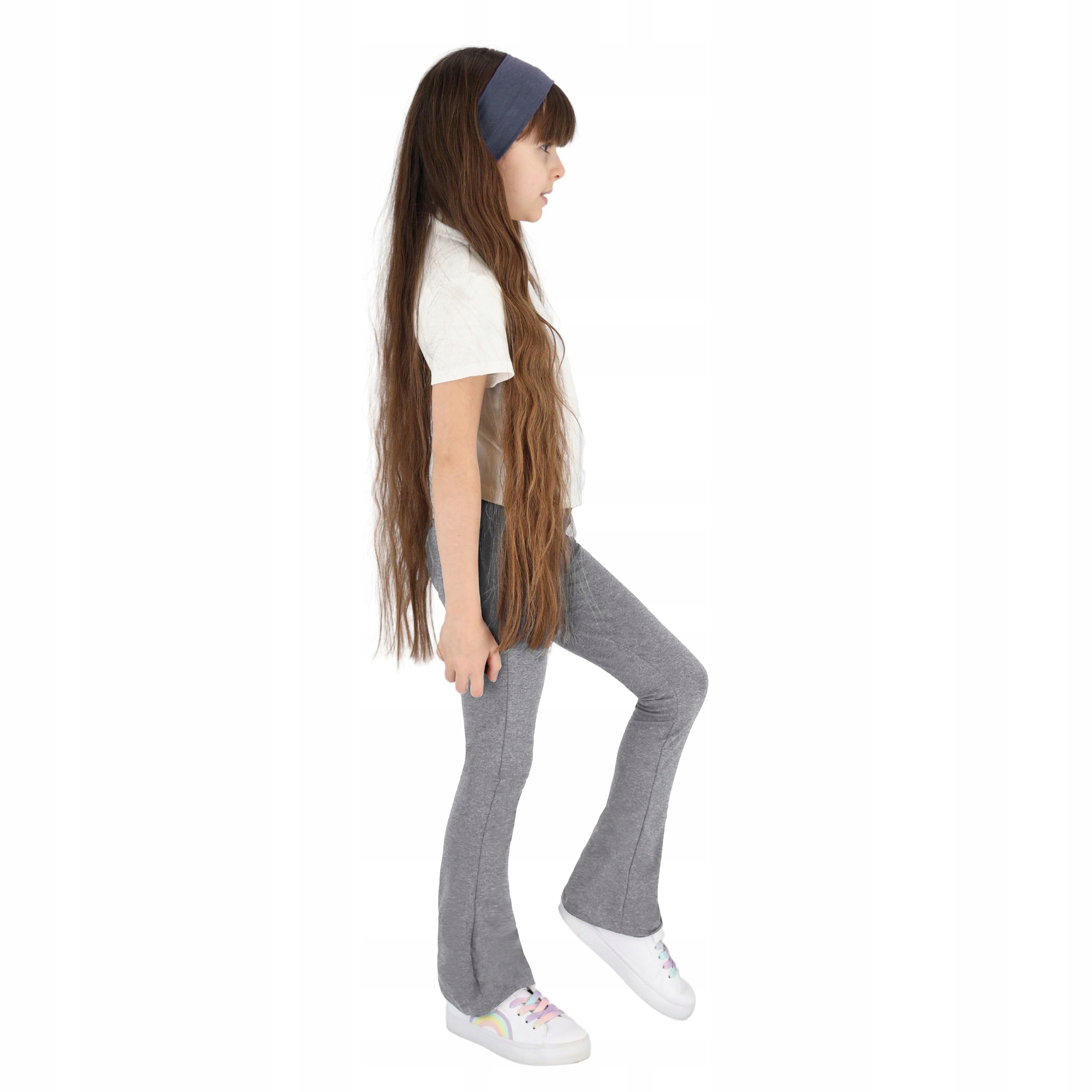 SPODNIE DZWONY DZIEWCZĘCE DRESY BAWEŁNIANE 140 Wiek dziecka 10 lat +