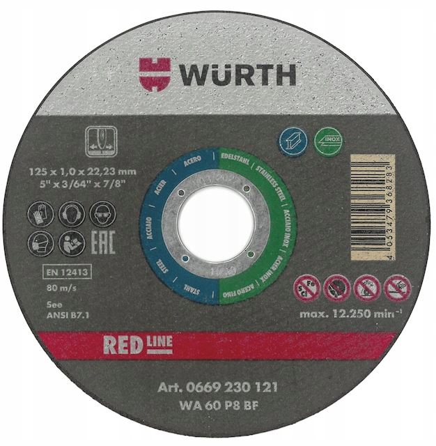 

Wurth Tarcza Do Cięcia Stali Nierdzewnej 1MM