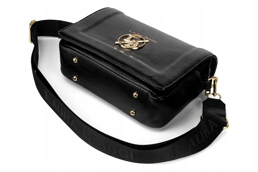 TOREBKA LISTONOSZKA LAURA BIAGGI BEŻOWA NA RAMIĘ Z PASKIEM LOGO Odcień ecru