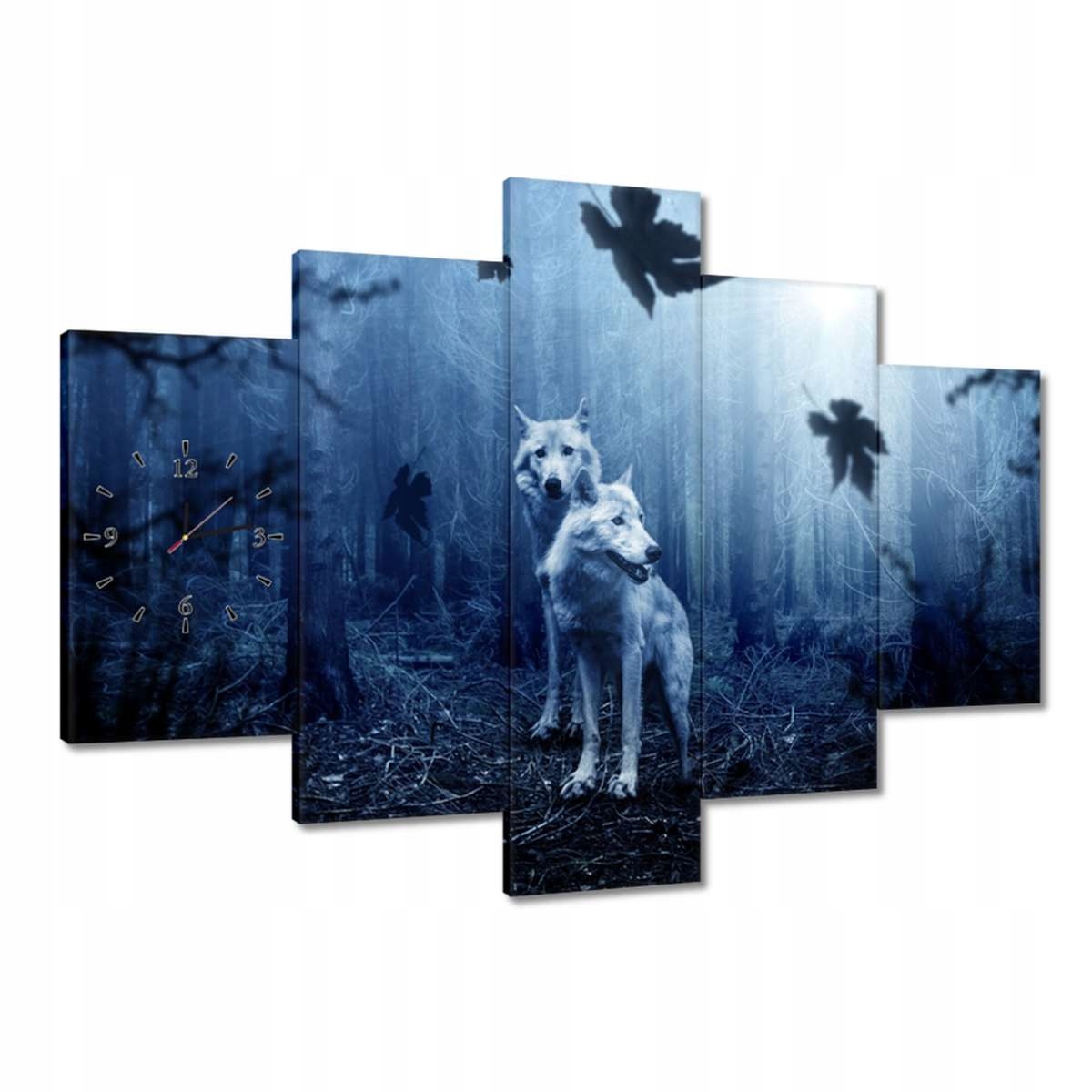 Hodiny 150x105 Vlci v modrom lese