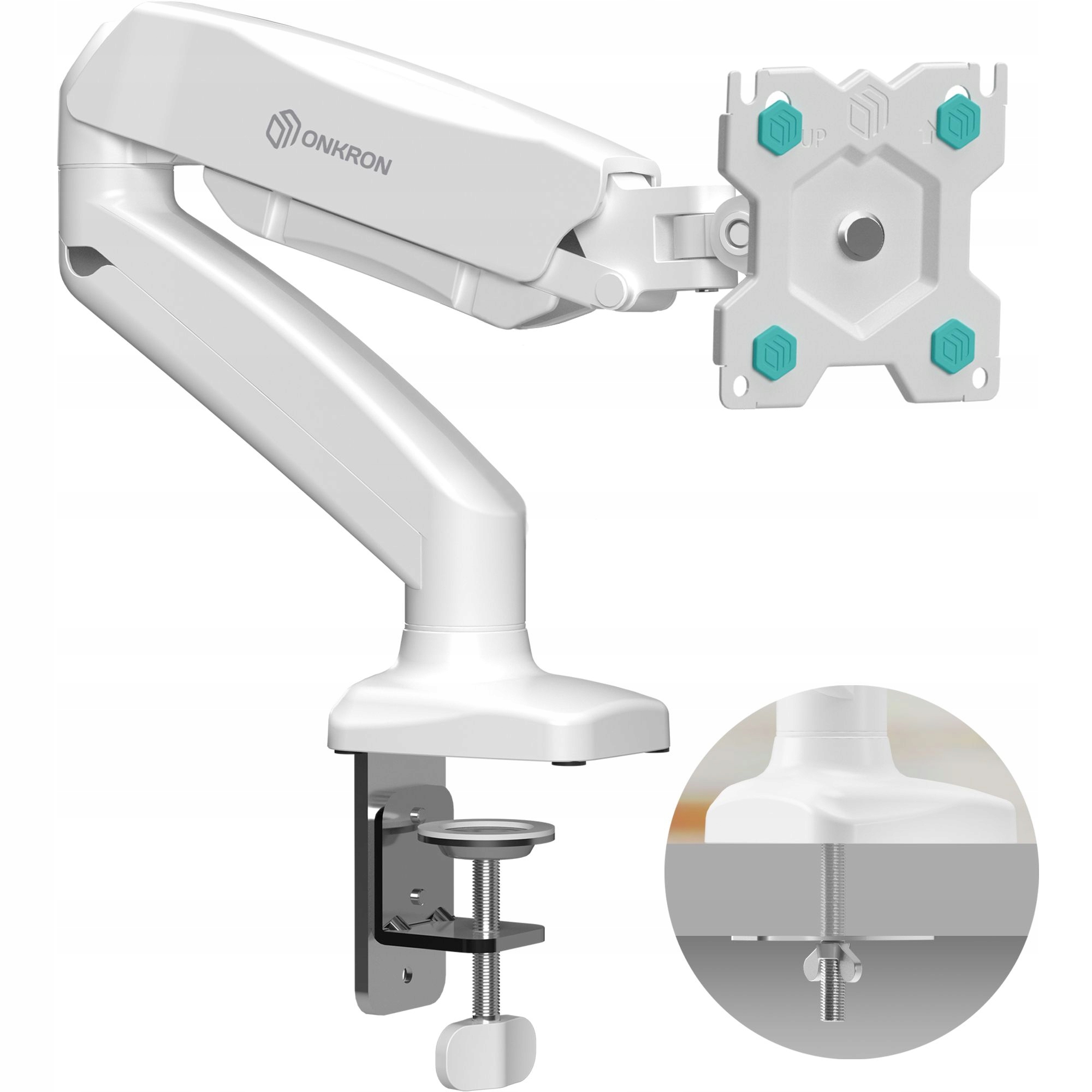 Onkron uchwyt do monitora 13-32 cale do 8 kg, stojak biurkowy G80-W biały