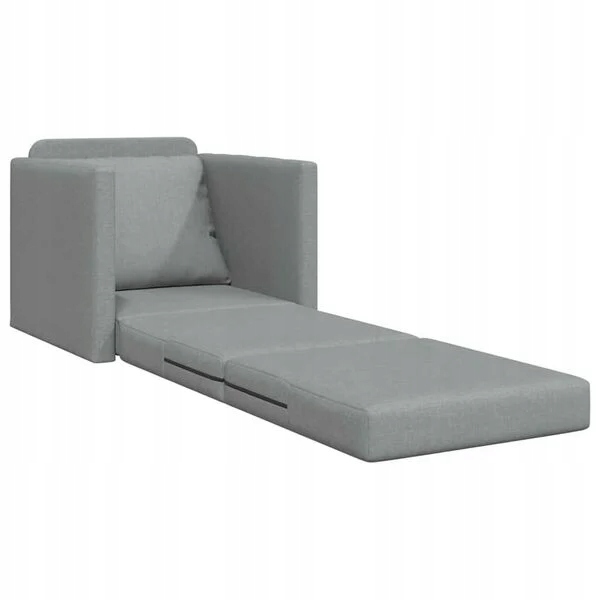 Sofa Podłogowa 2w1 112x60x55 CM Jasnoszara Leżanka Tkanina