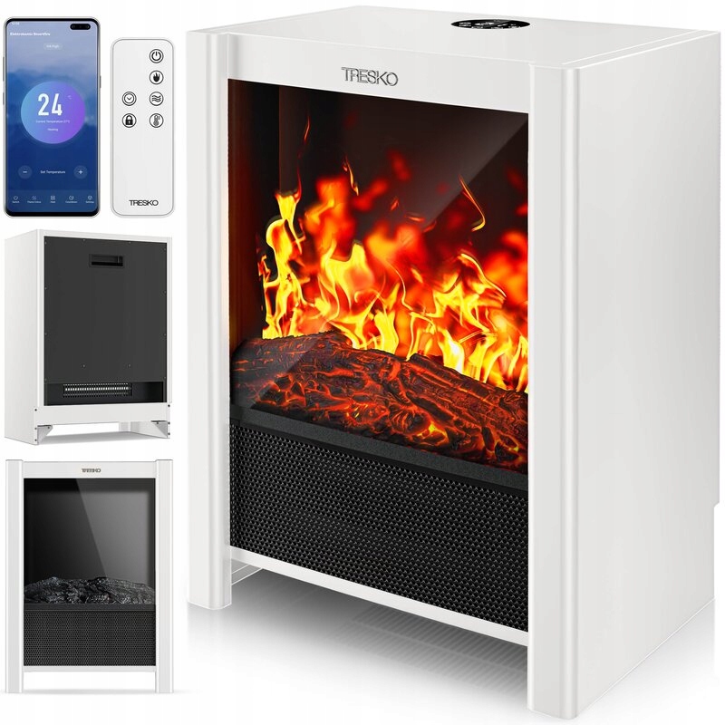 Elektrický Krb Tresko 2000W Led Wifi Časovač Pilot Smart Home/ dw122