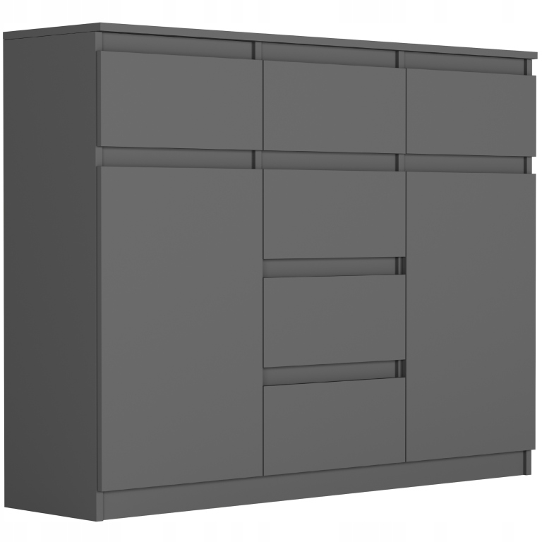 KOMODA 98CM SZAFKA 6 SZUFLAD S-62D ANTRACYT