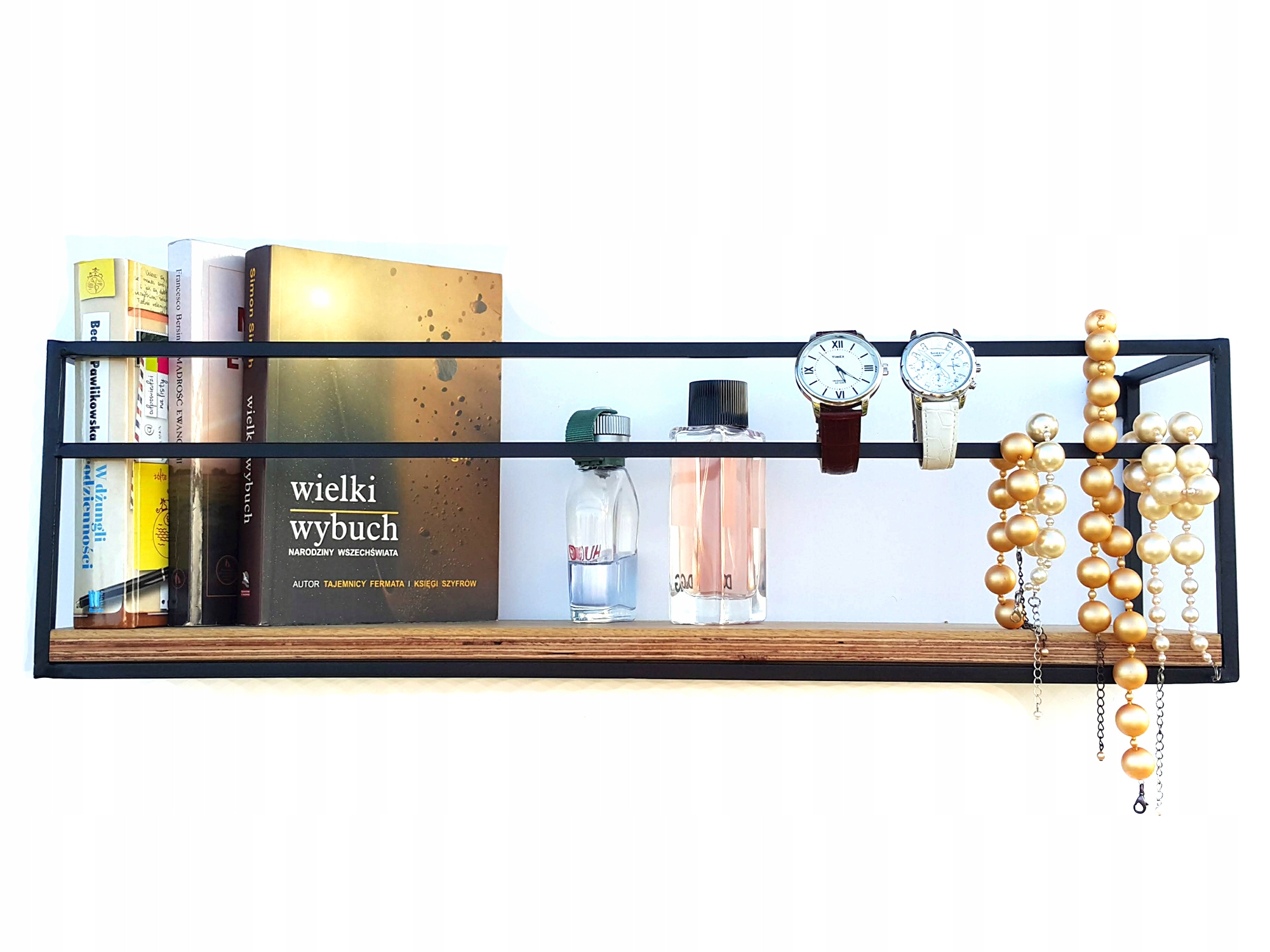 

Półka metalowa na ksiażki Loft półka wisząca 60cm