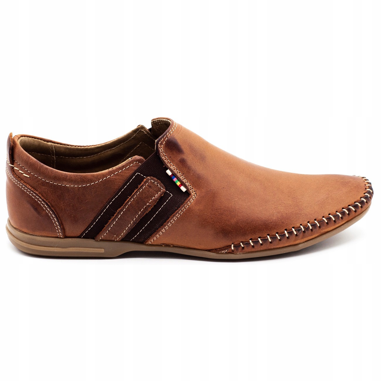 

Buty Męskie Mokasyny Slip On Skóra 711 Brąz 41