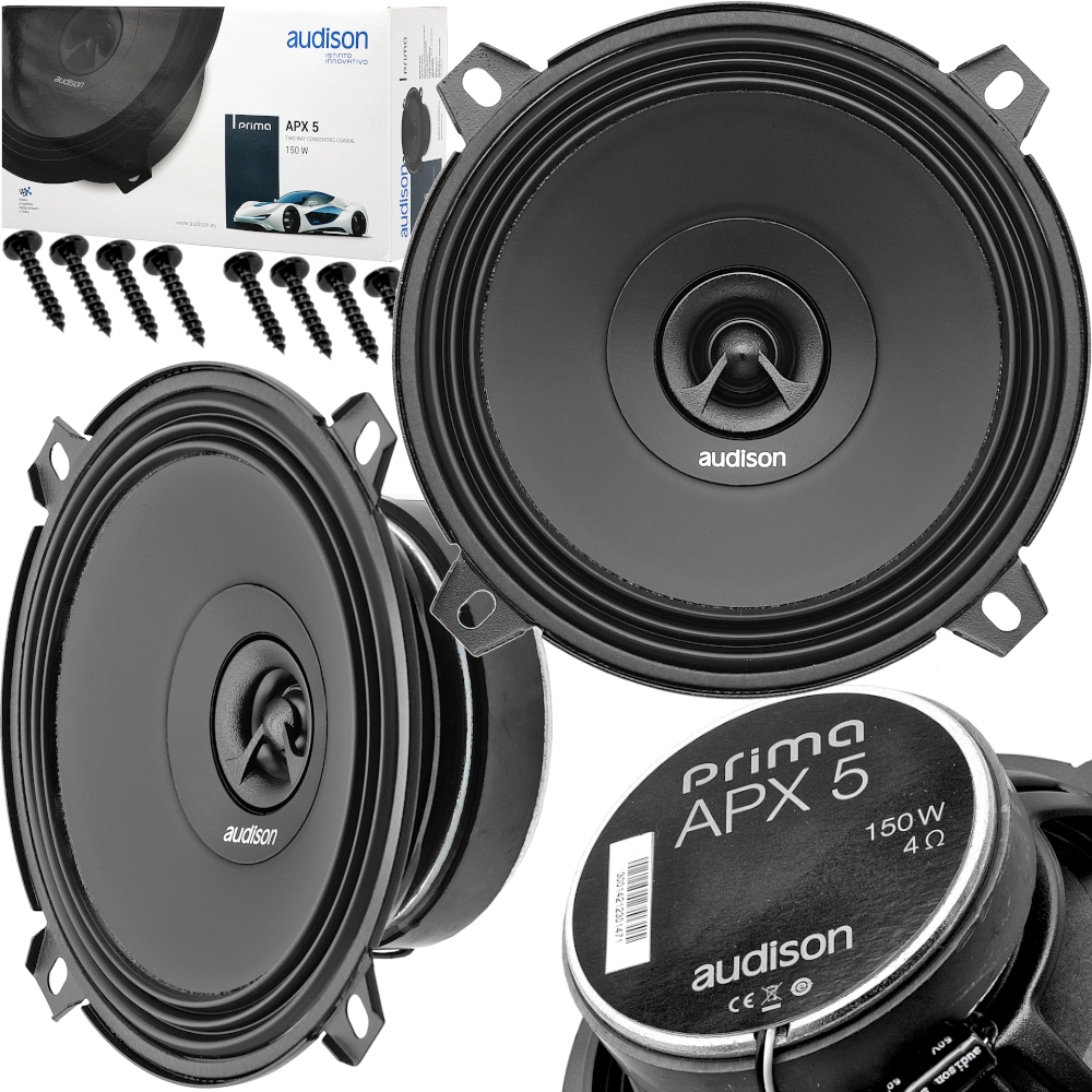 Audison Apx 5 Prima Głośniki samochodowe 130mm 13cm Mocne 150W Dwudrożne