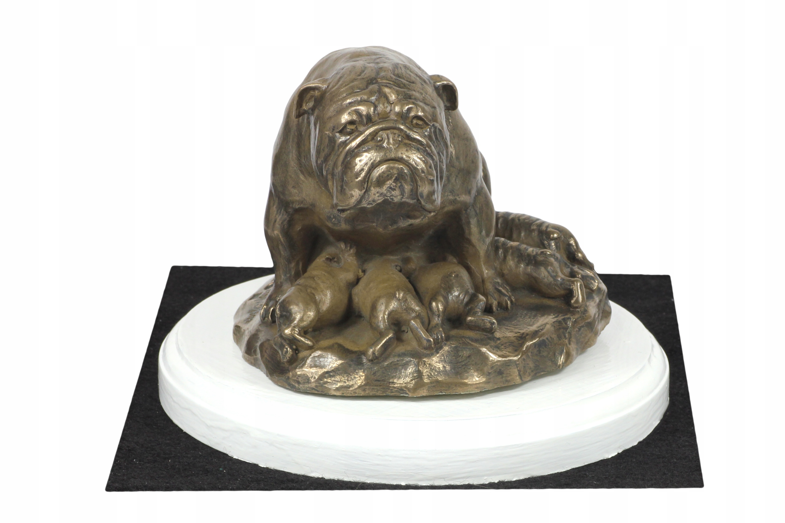 Bulldog II statuetka psa, figurka na białej podstawie, trofeum na wystawę