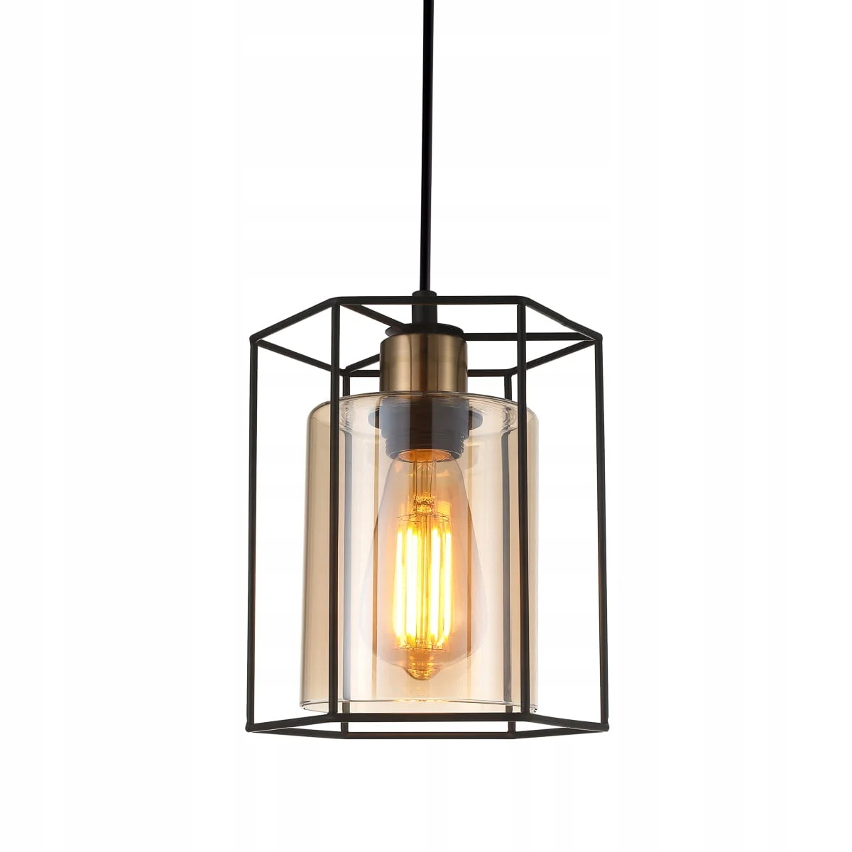 Závěsná lampa Italux Kalula industriální černá