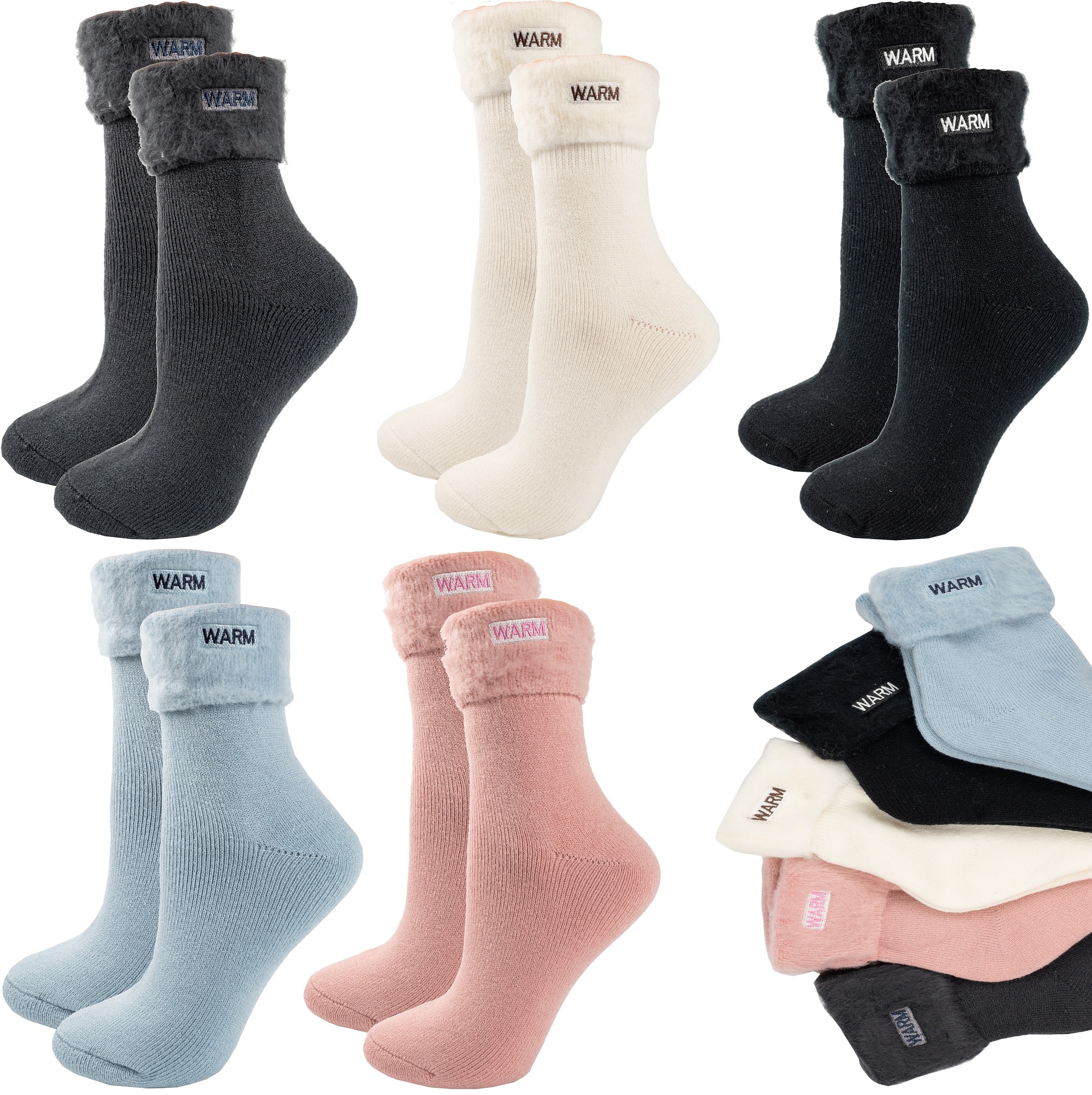 

5x Grube Skarpetki Ciepłe Frotte Damskie Zima