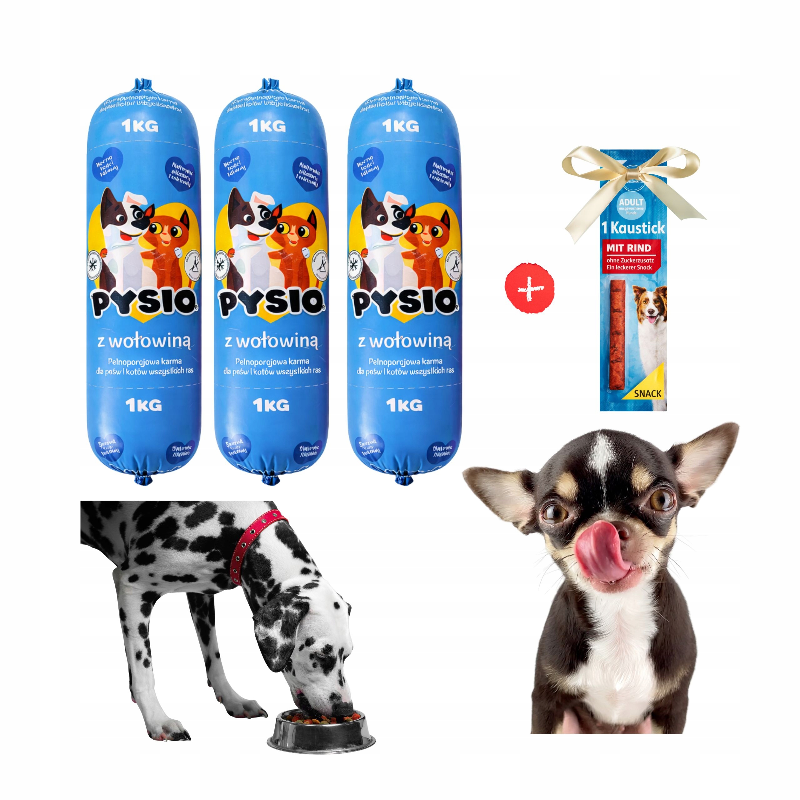 Levně Krmivo pro psy s hovězím masem tyčinka sada 19 kg 90% masa mokré krmivo pro kočky