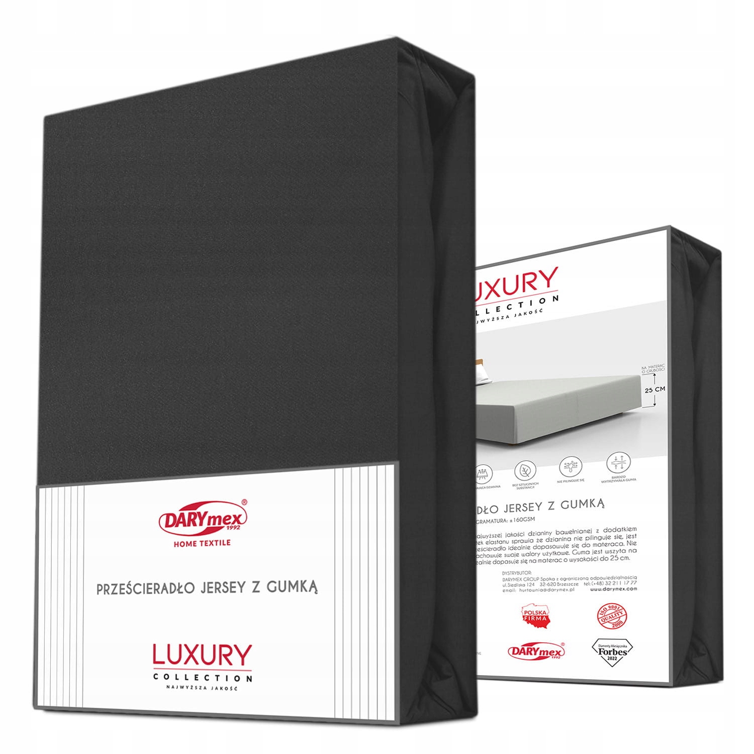 Prostěradlo jersey elastan s gumičkou BLACK/ČERNÁ/220x200x30