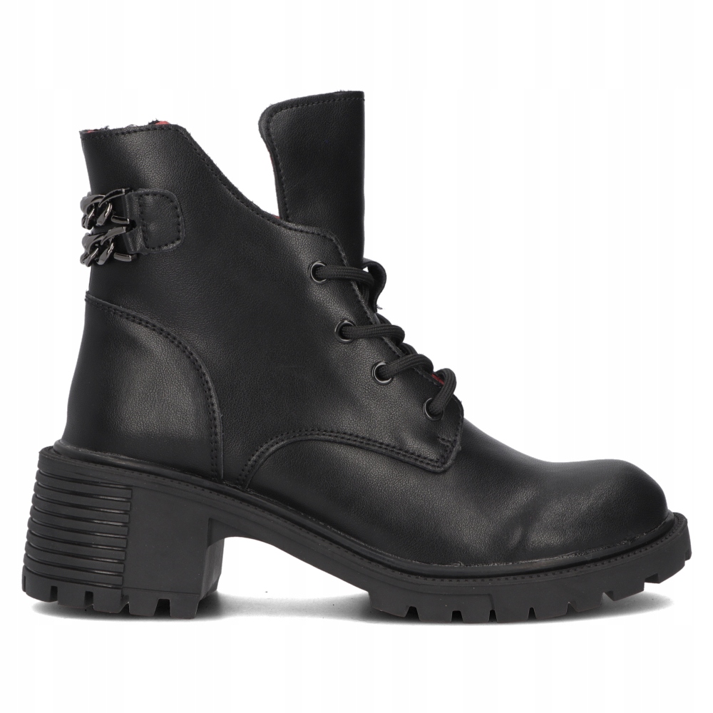 Kožené kotníkové boty Filippo podzimní boty na podpatku nad kotník, šněrovací, velikost vel.