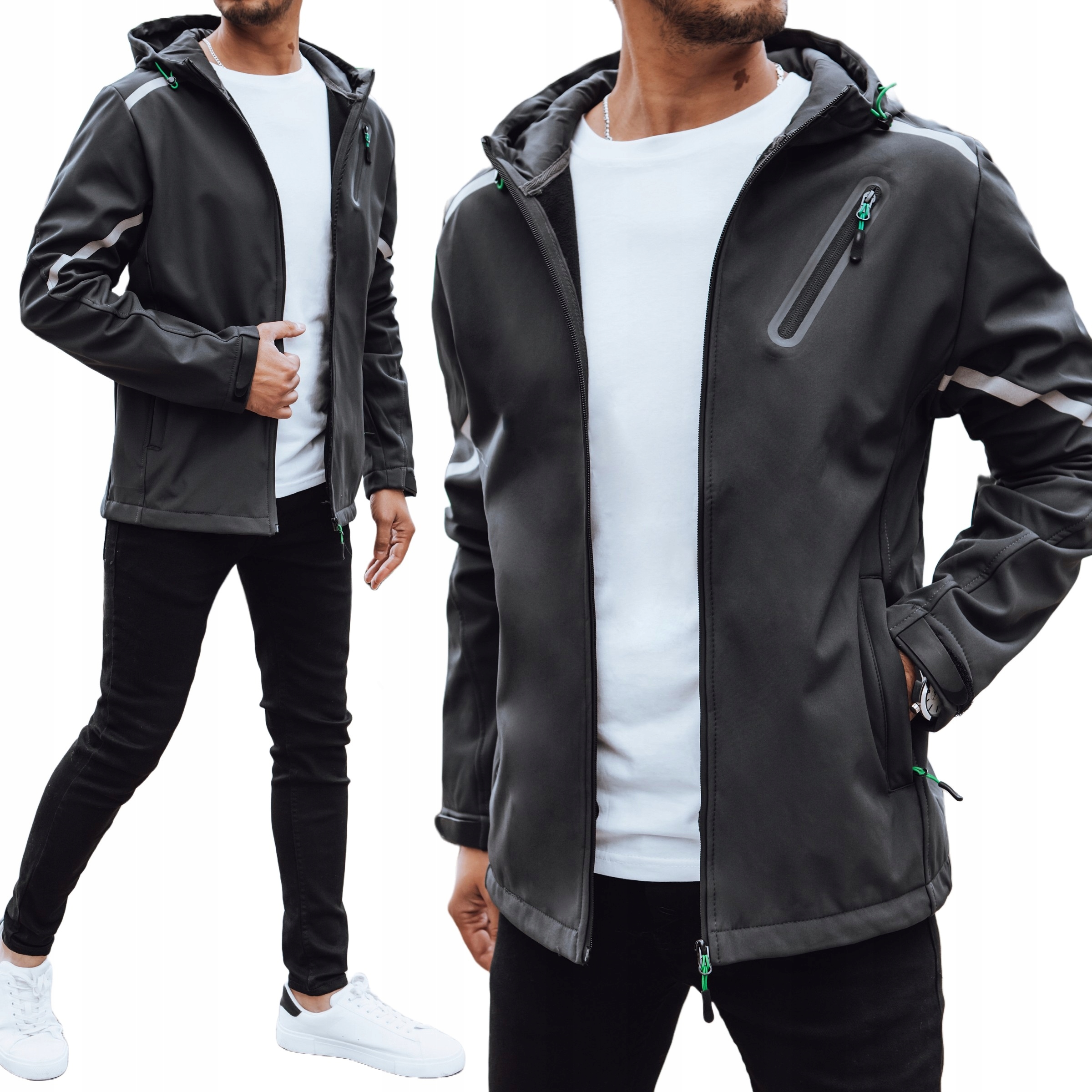 Kurtka Męska Softshell Z Kapturem Grafitowa tx4481 M